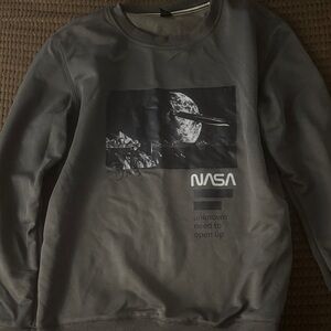 NASA Graphic Crewneck Sweater in Charcoal